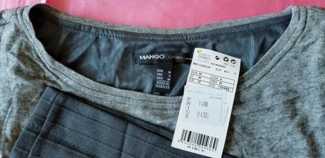 ★【MANGO】マンゴー☆チャコール杢グレー♪とろみ柔らかレーヨンニット♪フレンチスリーブ♪ミニワンピース < ブランド  ★【MANGO】マンゴー☆チャコール杢グレー♪とろみ柔らかレーヨンニット♪フレンチスリーブ♪ミニワンピース < ブランドの