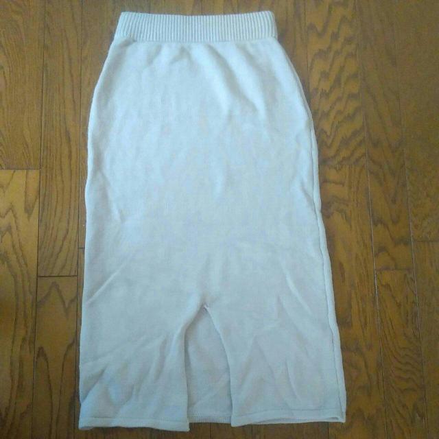 GRL Mサイズ ベージュ ニットロングスカート ウエストゴム < 女性ファッション GRL Mサイズ ベージュ ニットロングスカート ウエストゴム < 女性ファッションの