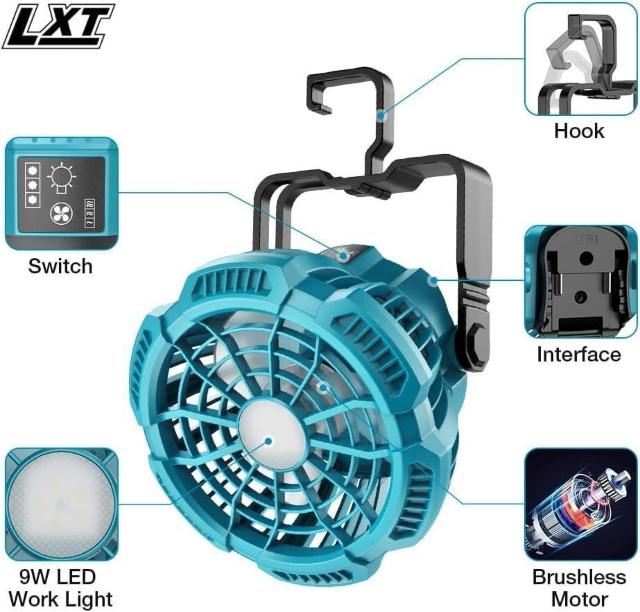 マキタ 互換 ファン 18V 9W LED作業灯付き 【バッテリ充電器別売】 < ペット/手芸/園芸  マキタ 互換 ファン 18V 9W LED作業灯付き 【バッテリ充電器別売】 < ペット/手芸/園芸の