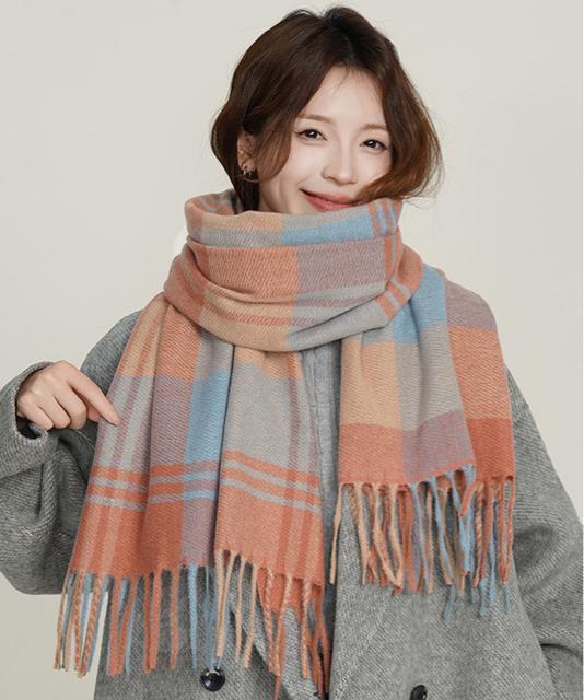 送料無料 新品 チェック柄マフラー 大判 ストール < 女性ファッション  送料無料 新品 チェック柄マフラー 大判 ストール < 女性ファッションの