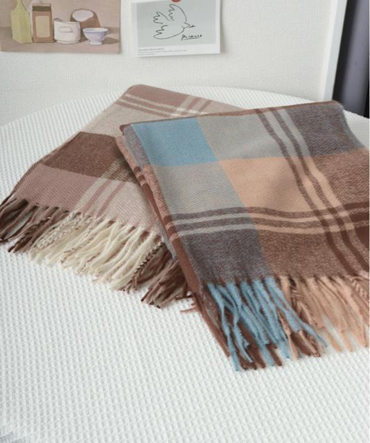 送料無料 新品 チェック柄マフラー 大判 ストール < 女性ファッション  送料無料 新品 チェック柄マフラー 大判 ストール < 女性ファッションの