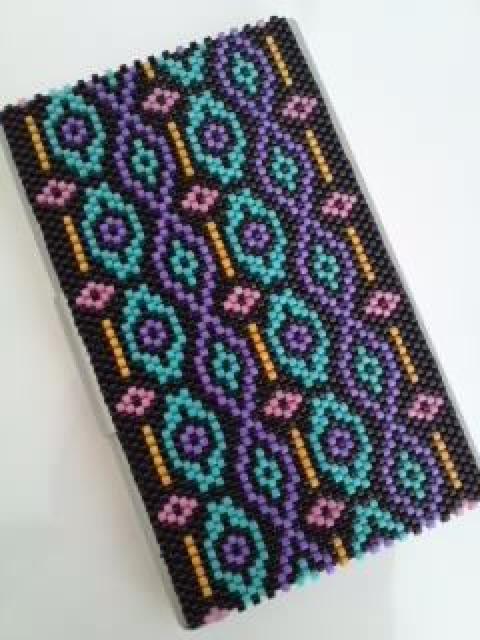 hハンドメイドビーズ〓ネイティブステッチ〓名刺入れカードケース黒 < 女性ファッション hハンドメイドビーズ〓ネイティブステッチ〓名刺入れカードケース黒 < 女性ファッションの