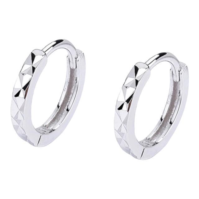 多面カット フープピアス シルバー【両耳セット】 < 女性アクセサリー/時計  多面カット フープピアス シルバー【両耳セット】  < 女性アクセサリー/時計の