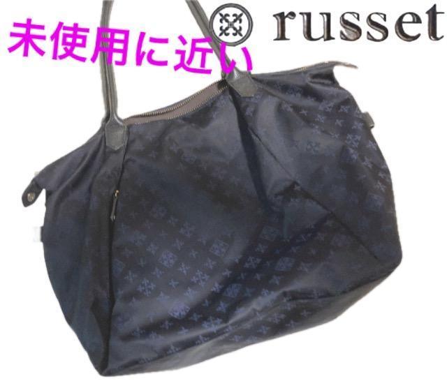 特価未使用に近いラシットトートバッグショルダーバッグ紺色本革ナイロン防水軽い通勤ビジネスダブルファスナー収納外ポケット内装ポケット < 女性ファッション  特価未使用に近いラシットトートバッグショルダーバッグ紺色本革ナイロン防水軽い通勤ビジネスダブルファスナー収納外ポケット内装ポケット  < 女性ファッションの
