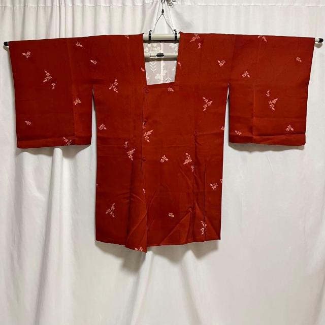 道行コート 正絹 赤系 茶系 花柄 着用可 リメイクにも < 女性ファッション 道行コート 正絹 赤系 茶系 花柄 着用可 リメイクにも < 女性ファッションの