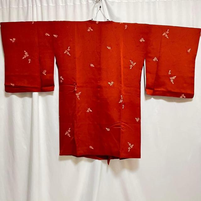 道行コート 正絹 赤系 茶系 花柄 着用可 リメイクにも < 女性ファッション 道行コート 正絹 赤系 茶系 花柄 着用可 リメイクにも < 女性ファッションの