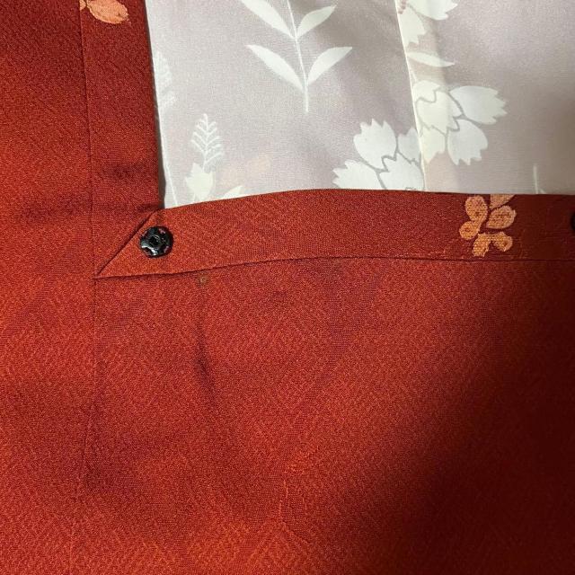 道行コート 正絹 赤系 茶系 花柄 着用可 リメイクにも < 女性ファッション 道行コート 正絹 赤系 茶系 花柄 着用可 リメイクにも < 女性ファッションの
