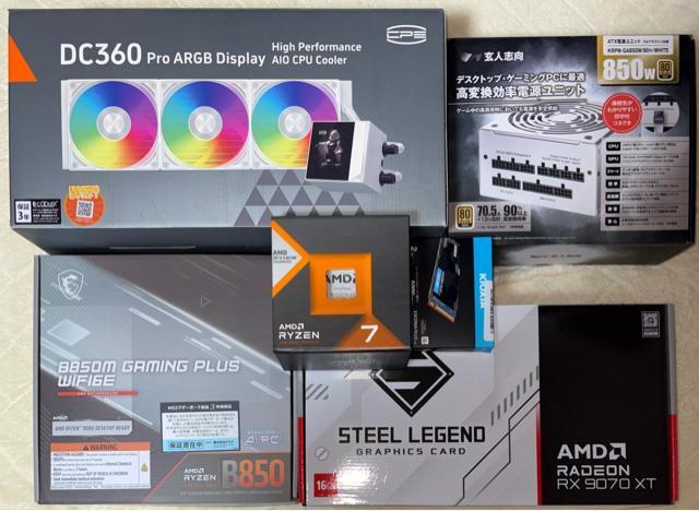 �y�������ȊO�V�i�z�Q�[�~���OPC Ryzen7 7800X3D RX9070XT SSD2TB ������32GB 850W �� PC�{��/���Ӌ@��� 