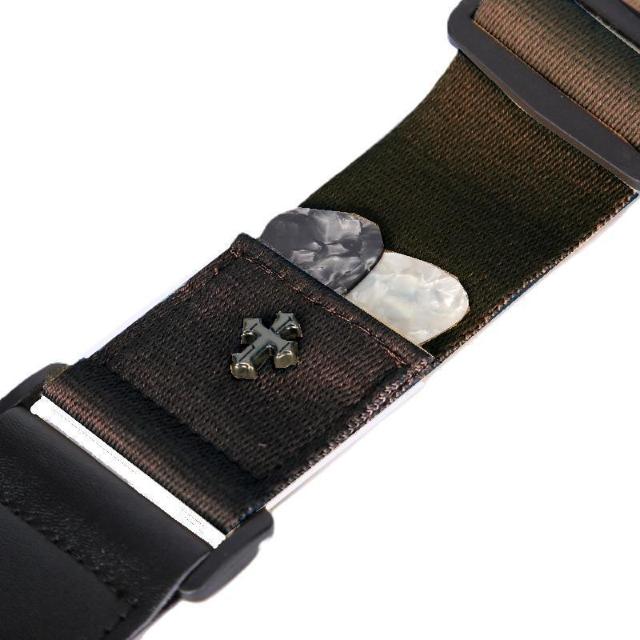 クロスモチーフ 十字架 ギター ストラップ ボタン付き アコギ アコースティックギター エレキギター ベース 茶色 < ホビー クロスモチーフ 十字架 ギター ストラップ ボタン付き アコギ アコースティックギター エレキギター ベース 茶色 < ホビーの