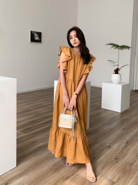 birthdaybashショルダーフリルリネンdressロングドレスマキシワンピースイエローオレンジバースデーバッシュ黄色 < 女性ファッション birthdaybashショルダーフリルリネンdressロングドレスマキシワンピースイエローオレンジバースデーバッシュ黄色 < 女性ファッションの