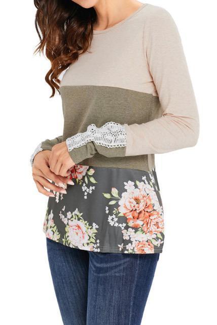 特価新品未使用プルオーバー 素敵オシャレベージュ 花柄グリーンレースフェミニン希少レア < 女性ファッション  特価新品未使用プルオーバー 素敵オシャレベージュ 花柄グリーンレースフェミニン希少レア < 女性ファッションの