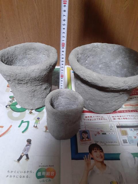 モルタル鉢 3点セット < ペット/手芸/園芸  モルタル鉢 3点セット < ペット/手芸/園芸の