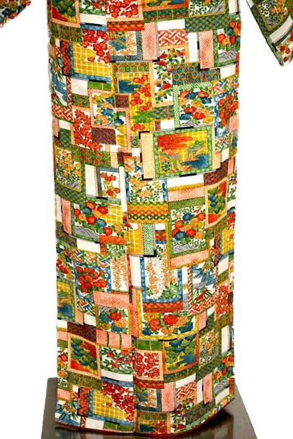 【最高級】新品同様 縮緬 総花かるた 小紋 身丈159cm 裄丈65.5cm T3523 < 女性ファッション  【最高級】新品同様 縮緬 総花かるた 小紋 身丈159cm 裄丈65.5cm T3523 < 女性ファッションの