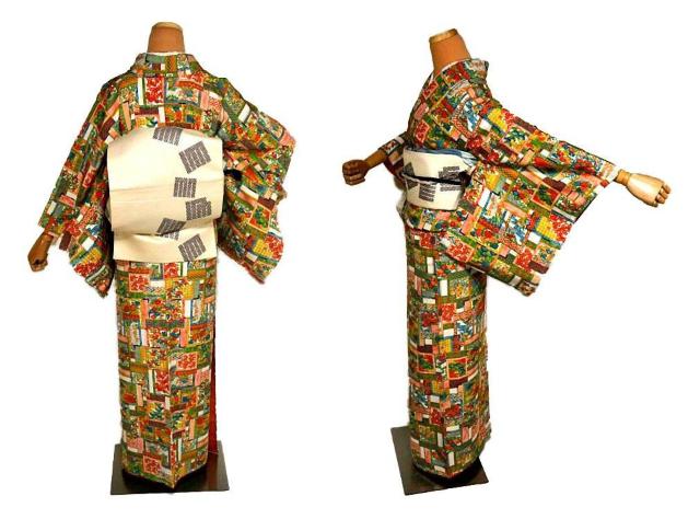 【最高級】新品同様 縮緬 総花かるた 小紋 身丈159cm 裄丈65.5cm T3523 < 女性ファッション  【最高級】新品同様 縮緬 総花かるた 小紋 身丈159cm 裄丈65.5cm T3523 < 女性ファッションの