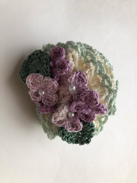 ハンドメイド ボリューム シュシュ パープルの紫陽花ひとつ♪ < 女性ファッション  ハンドメイド ボリューム シュシュ パープルの紫陽花ひとつ♪ < 女性ファッションの