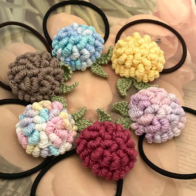 ハンドメイド♪レース編み コイル編みお花モチーフのヘアゴム < 女性ファッション  ハンドメイド♪レース編み コイル編みお花モチーフのヘアゴム < 女性ファッションの