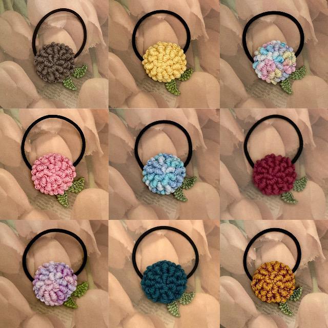 ハンドメイド♪レース編み コイル編みお花モチーフのヘアゴム < 女性ファッション  ハンドメイド♪レース編み コイル編みお花モチーフのヘアゴム < 女性ファッションの