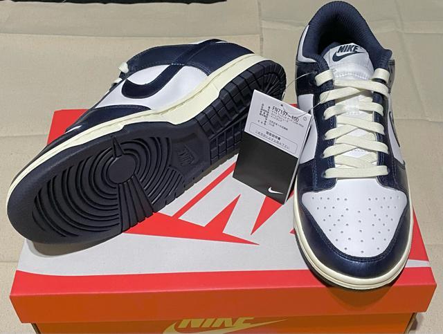 NIKE WMNS DUNK LOW PRM  MidnightNavy and Whith  25.5cm 新品未使用 < ブランド  NIKE WMNS DUNK LOW PRM  MidnightNavy and Whith  25.5cm 新品未使用 < ブランドの