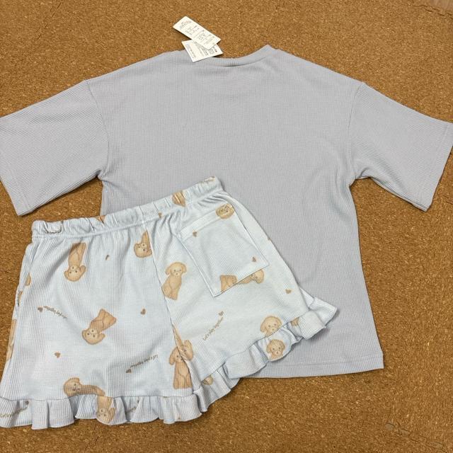 新品未使用タグ付きLサイズ パジャマ ルームウェア ワッフル生地 プードル柄 サックス < 女性ファッション  新品未使用タグ付きLサイズ パジャマ ルームウェア ワッフル生地 プードル柄 サックス < 女性ファッションの