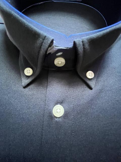 3Lサイズ!高貴紳士的!ストレッチ素材!Tシャツのような着心地!快適な!形態安定!吸汗速乾!長袖ボタンダウンニットシャツ!紺色! < 男性ファッション  3Lサイズ!高貴紳士的!ストレッチ素材!Tシャツのような着心地!快適な!形態安定!吸汗速乾!長袖ボタンダウンニットシャツ!紺色! < 男性ファッションの