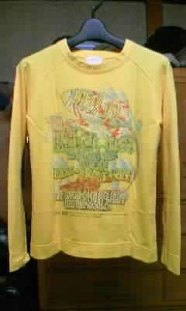 古着 プリント 長袖Tシャツ ロンT Sサイズ 黄色 イエロー ユーズド加工 ヴィンテージ < 男性ファッション  古着 プリント 長袖Tシャツ ロンT Sサイズ 黄色 イエロー ユーズド加工 ヴィンテージ  < 男性ファッションの