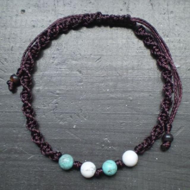 天然石*紐編みアンクレット*6 < 女性アクセサリー/時計 天然石*紐編みアンクレット*6 < 女性アクセサリー/時計の