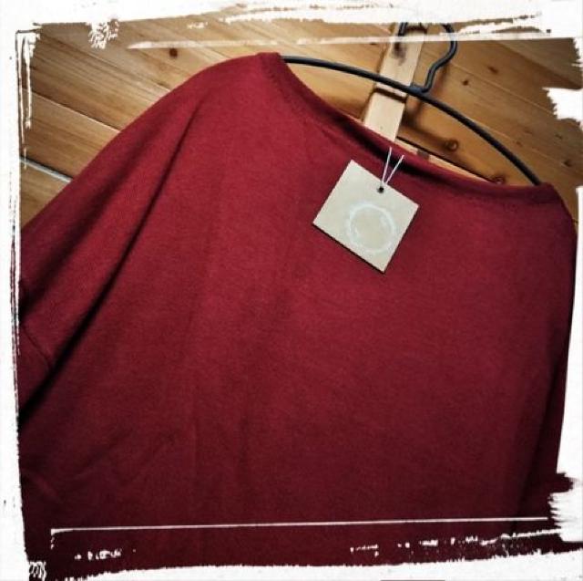 *肌触り優しいコットンニット ゆるワンピース*新品 ボルドー < 女性ファッション *肌触り優しいコットンニット ゆるワンピース*新品 ボルドー < 女性ファッションの