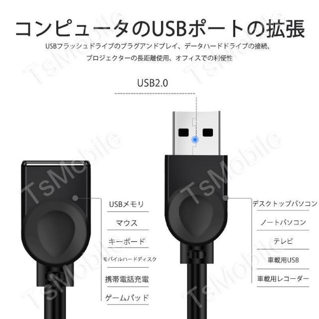 USB延長ケーブル 1.5m USB2.0 延長コード1. < PC本体/周辺機器 USB延長ケーブル 1.5m USB2.0 延長コード1. < PC本体/周辺機器の