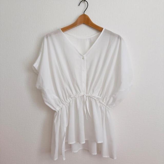 ◆AZUL by moussy/アズール◆フロントペプラムブラウス★ホワイトM*秋コーデ♪ < ブランド ◆AZUL by moussy/アズール◆フロントペプラムブラウス★ホワイトM*秋コーデ♪ < ブランドの