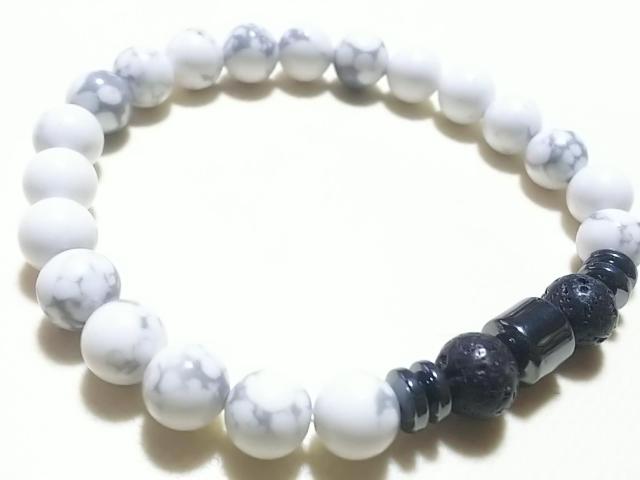 天然石★ハウライト 8mm ブレス < 女性アクセサリー/時計 天然石★ハウライト 8mm ブレス < 女性アクセサリー/時計の