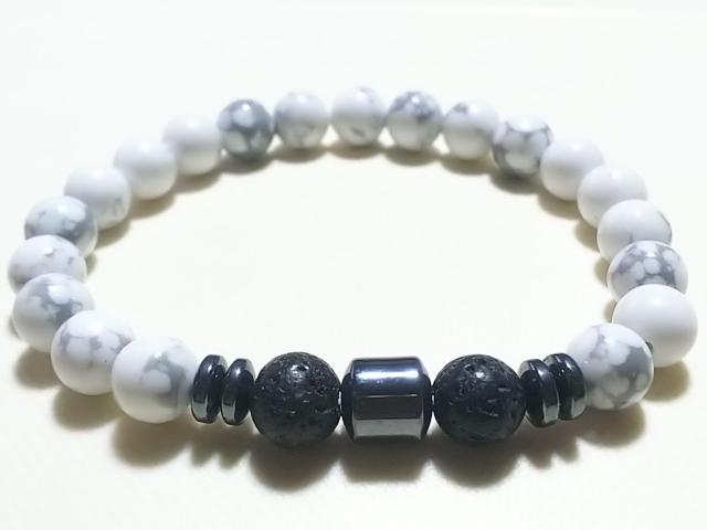 天然石★ハウライト 8mm ブレス < 女性アクセサリー/時計 天然石★ハウライト 8mm ブレス < 女性アクセサリー/時計の