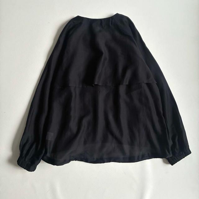 ◆美品◆アバハウスエクリュ◆シアーノーカラージャケット◆黒◆大きいサイズ感◆F < ブランド ◆美品◆アバハウスエクリュ◆シアーノーカラージャケット◆黒◆大きいサイズ感◆F < ブランドの