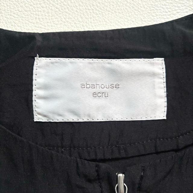 ◆美品◆アバハウスエクリュ◆シアーノーカラージャケット◆黒◆大きいサイズ感◆F < ブランド ◆美品◆アバハウスエクリュ◆シアーノーカラージャケット◆黒◆大きいサイズ感◆F < ブランドの