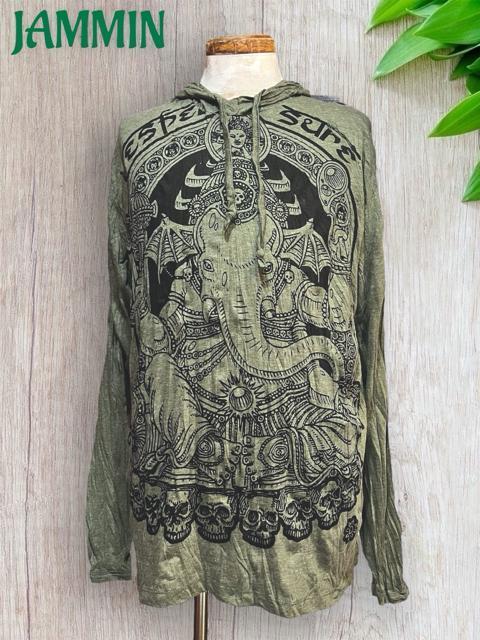 ガネーシャ神ロンT ガネーシャ アジアン エスニック ヒッピー サイケ < 男性ファッション ガネーシャ神ロンT ガネーシャ アジアン エスニック ヒッピー サイケ < 男性ファッションの