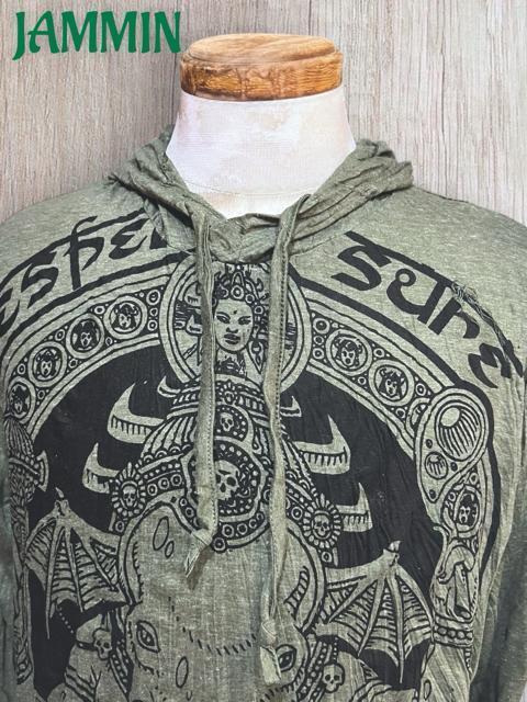 ガネーシャ神ロンT ガネーシャ アジアン エスニック ヒッピー サイケ < 男性ファッション ガネーシャ神ロンT ガネーシャ アジアン エスニック ヒッピー サイケ < 男性ファッションの