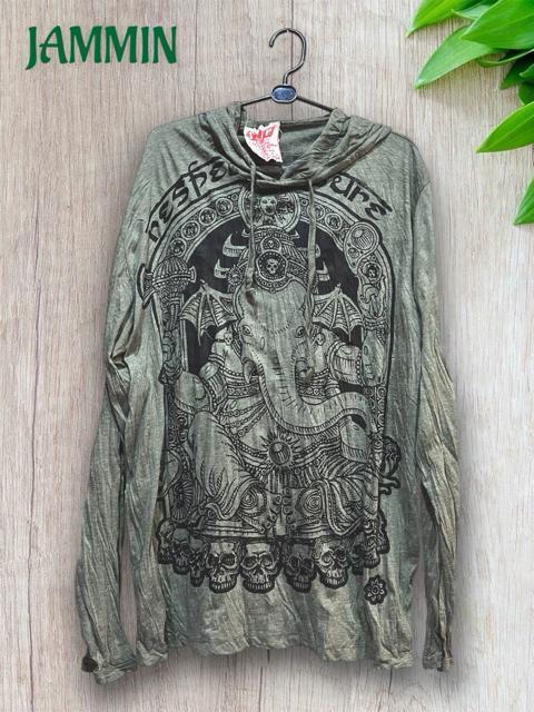 ガネーシャ神ロンT ガネーシャ アジアン エスニック ヒッピー サイケ < 男性ファッション ガネーシャ神ロンT ガネーシャ アジアン エスニック ヒッピー サイケ < 男性ファッションの