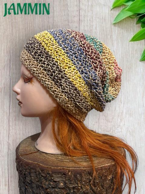 ヘンプコットンニット帽 ヒッピー エスニック ニット帽 アジアン 帽子 < 女性ファッション ヘンプコットンニット帽 ヒッピー エスニック ニット帽 アジアン 帽子 < 女性ファッションの
