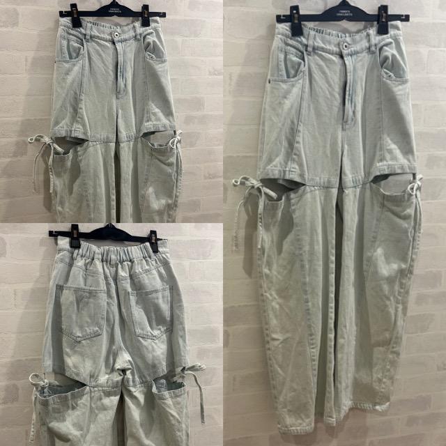 OLIVE des OLIVE★脇スリットリボンデニムパンツ★ < ブランド OLIVE des OLIVE★脇スリットリボンデニムパンツ★ < ブランドの