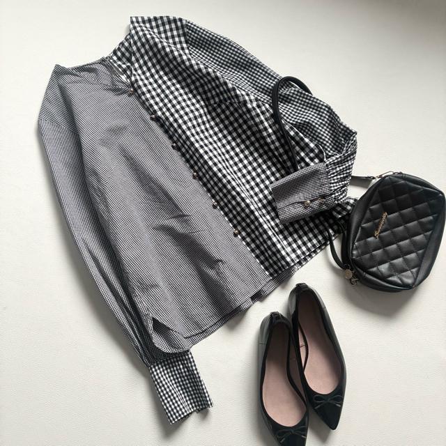 ◆美品◆1.5万◆CAST◆三陽商会◆アシンメトリーギンガムチェックブラウス◆M < 女性ファッション ◆美品◆1.5万◆CAST◆三陽商会◆アシンメトリーギンガムチェックブラウス◆M < 女性ファッションの