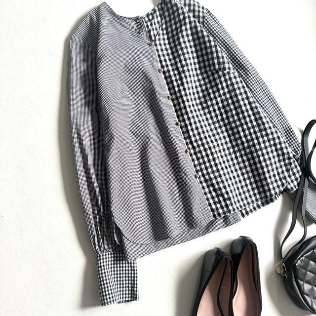 ◆美品◆1.5万◆CAST◆三陽商会◆アシンメトリーギンガムチェックブラウス◆M < 女性ファッション ◆美品◆1.5万◆CAST◆三陽商会◆アシンメトリーギンガムチェックブラウス◆M < 女性ファッションの