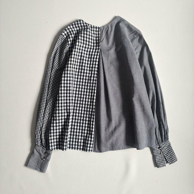 ◆美品◆1.5万◆CAST◆三陽商会◆アシンメトリーギンガムチェックブラウス◆M < 女性ファッション ◆美品◆1.5万◆CAST◆三陽商会◆アシンメトリーギンガムチェックブラウス◆M < 女性ファッションの