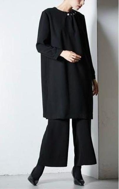新品☆M喪服礼服セットアップ黒チュニック・ワイドパンツ19690円を☆R242 < 女性ファッション 新品☆M喪服礼服セットアップ黒チュニック・ワイドパンツ19690円を☆R242 < 女性ファッションの