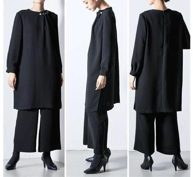 新品☆M喪服礼服セットアップ黒チュニック・ワイドパンツ19690円を☆R242 < 女性ファッション 新品☆M喪服礼服セットアップ黒チュニック・ワイドパンツ19690円を☆R242 < 女性ファッションの