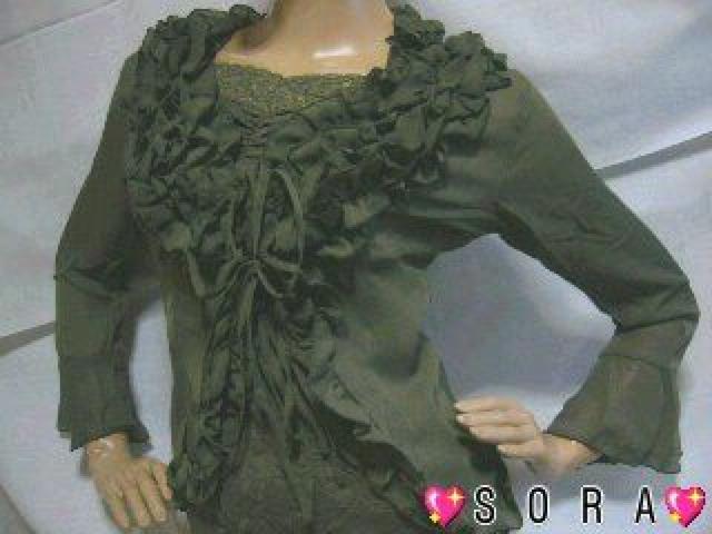 2点セット♪単品使いOK!ゴージャス フリルレースカーデ&キャミ カーキ < 女性ファッション 2点セット♪単品使いOK!ゴージャス フリルレースカーデ&キャミ カーキ < 女性ファッションの