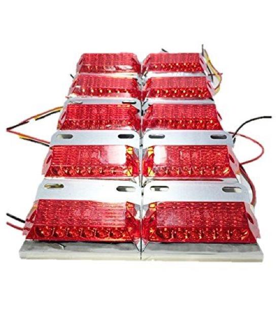 トラック 用 角型 12 LED サイド マーカー ランプ  24V レッド 10個セット < 自動車/バイク トラック 用 角型 12 LED サイド マーカー ランプ  24V レッド 10個セット < 自動車/バイク