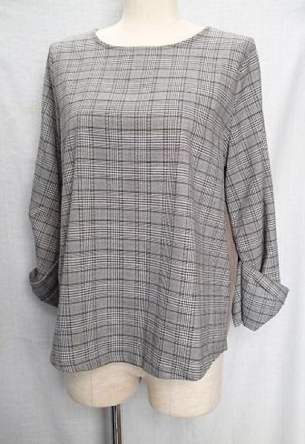 ◆OLIVE des OLIVE オリーブデオリーブ/チェック柄 デザイントップス プルオーバー 袖口リボン/サイズM < 女性ファッション  ◆OLIVE des OLIVE オリーブデオリーブ/チェック柄 デザイントップス プルオーバー 袖口リボン/サイズM  < 女性ファッションの