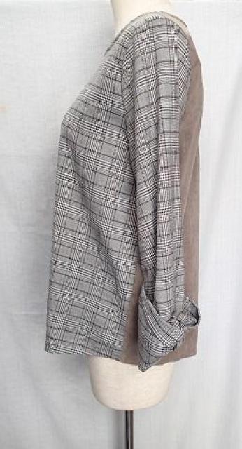 ◆OLIVE des OLIVE オリーブデオリーブ/チェック柄 デザイントップス プルオーバー 袖口リボン/サイズM < 女性ファッション  ◆OLIVE des OLIVE オリーブデオリーブ/チェック柄 デザイントップス プルオーバー 袖口リボン/サイズM < 女性ファッションの