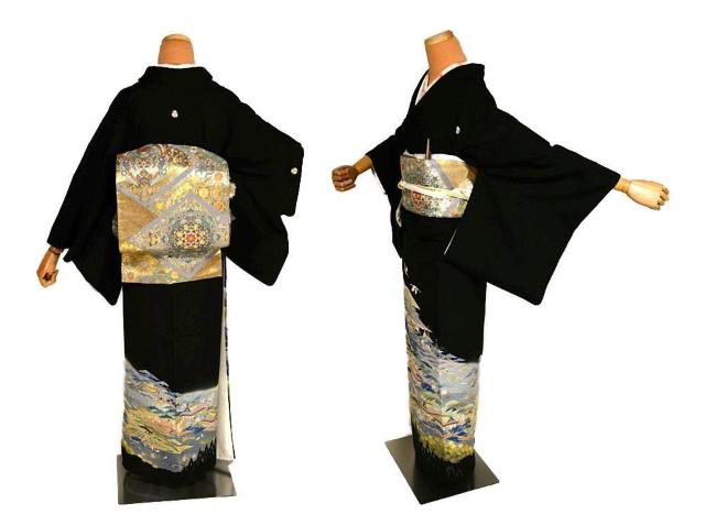 【最高峰】新品同様 本場加賀友禅作家【金津五津】山河風景文に鶴 丸に三つ葵 比翼付 黒留袖 身丈154cm 裄63cm T3527 < 女性ファッション  【最高峰】新品同様 本場加賀友禅作家【金津五津】山河風景文に鶴 丸に三つ葵 比翼付 黒留袖 身丈154cm 裄63cm T3527 < 女性ファッションの