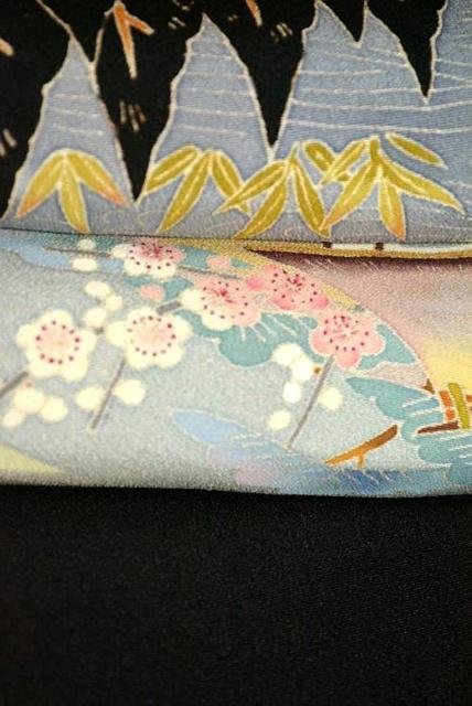 【最高峰】新品同様 本場加賀友禅作家【金津五津】山河風景文に鶴 丸に三つ葵 比翼付 黒留袖 身丈154cm 裄63cm T3527 < 女性ファッション  【最高峰】新品同様 本場加賀友禅作家【金津五津】山河風景文に鶴 丸に三つ葵 比翼付 黒留袖 身丈154cm 裄63cm T3527 < 女性ファッションの