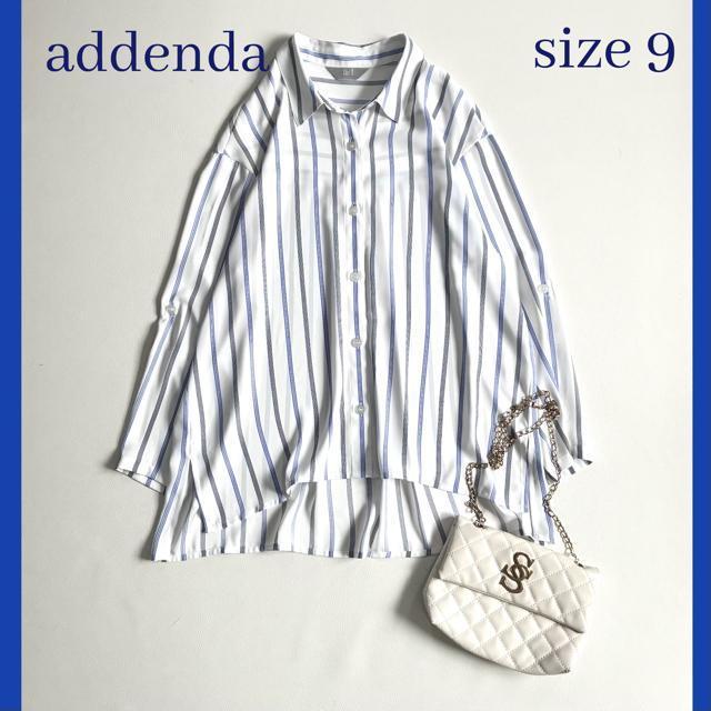 ◆極美品◆百貨店ブランド◆ゆったりストライプブラウスシャツ◆白×青◆M◆シフォン < 女性ファッション ◆極美品◆百貨店ブランド◆ゆったりストライプブラウスシャツ◆白×青◆M◆シフォン < 女性ファッションの